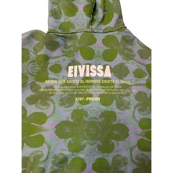 EIVISSA KOBF-PACHA Womens Green & Purple Cloverleaf Hoodie Sweatshirt Size Small - Picture 7 of 9
